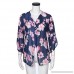 Sumen Women's Summer Beach Kimono Cardigan Floral Print Chiffon Loose Top Bikini Cover up Navy B07BB14WSK